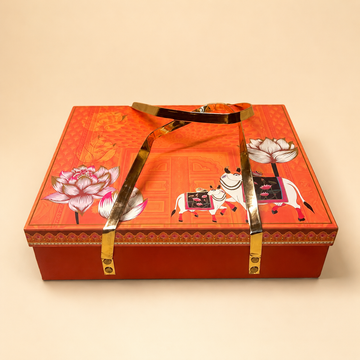 Coral Gift Box with Gold Handle
