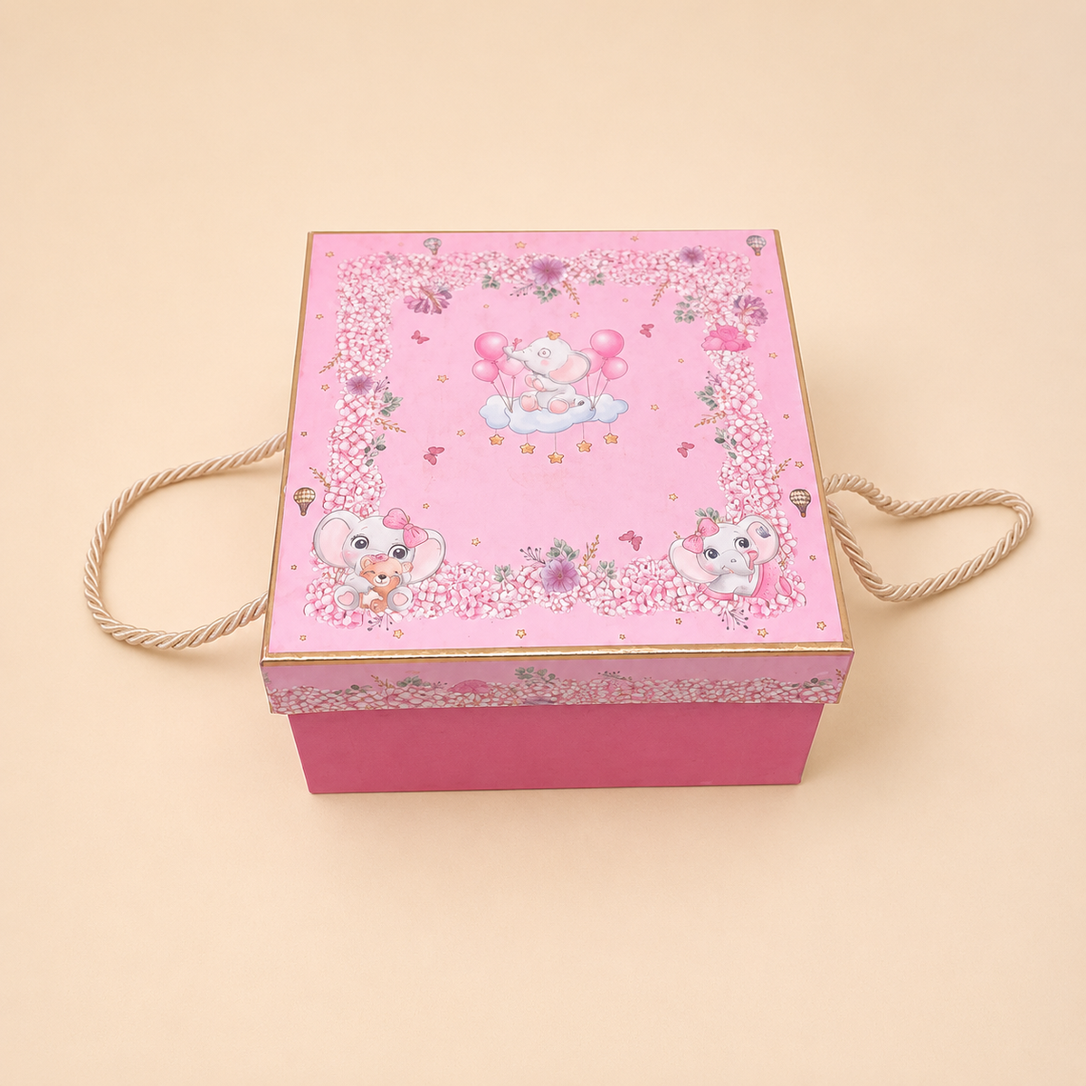 Pastel Pink Elephant Gift Box