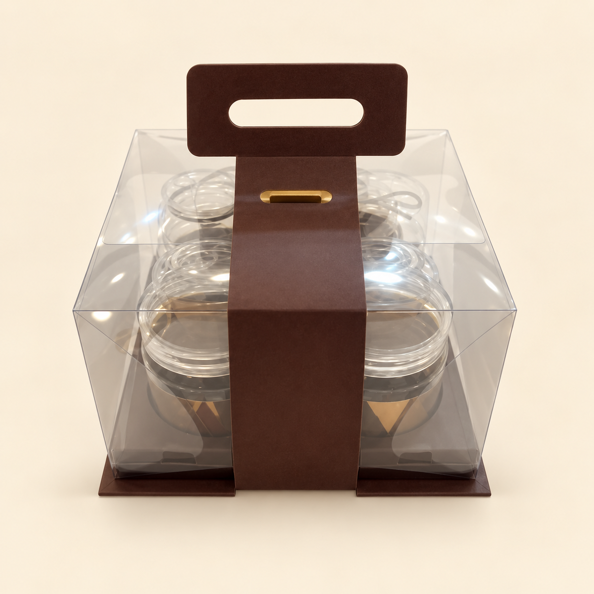 Clear Chocolate-Banded Gift Carrier