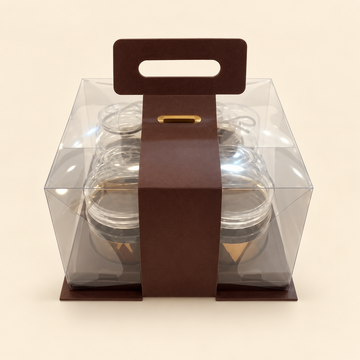 Clear Chocolate-Banded Gift Carrier