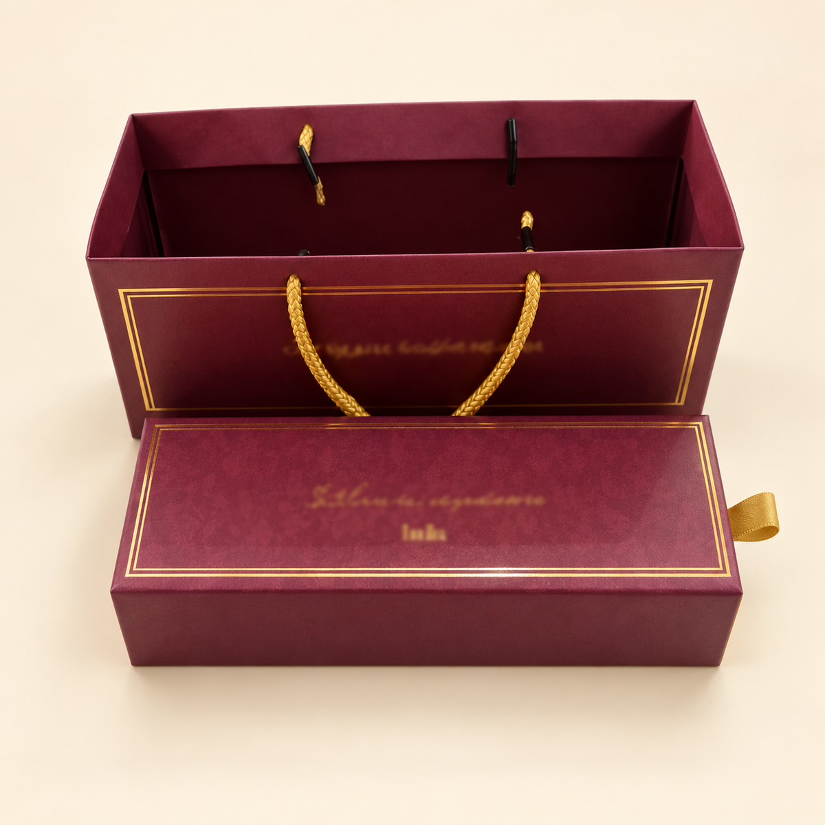 Maroon Gift Bag and Box