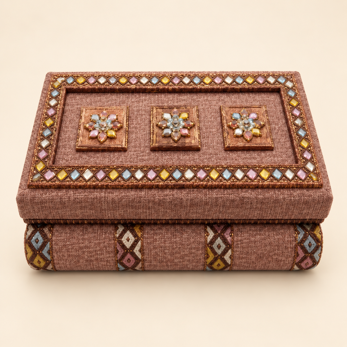 Dusty Rose Jeweled Decorative Gift Box