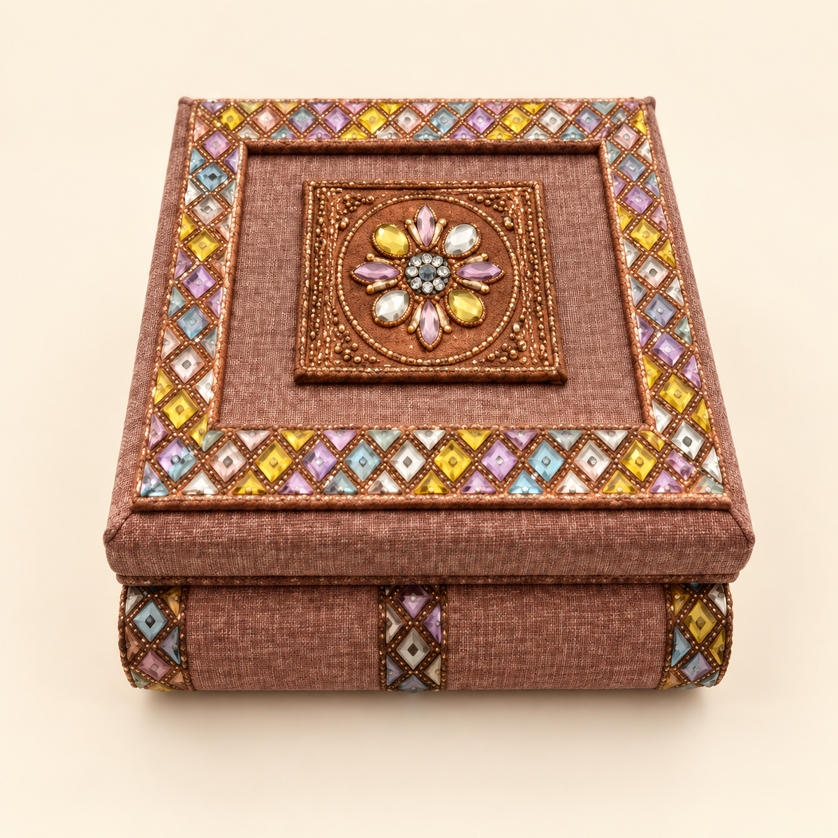 Dusty Rose Jeweled Gift Box