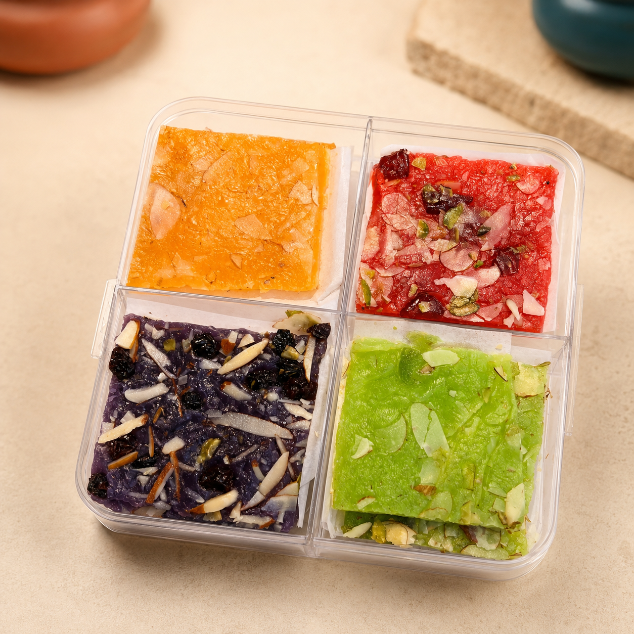 Assorted Jelly Ice Halwa - (Kiwi, Cranberry, Blackberry, Orange) -250g
