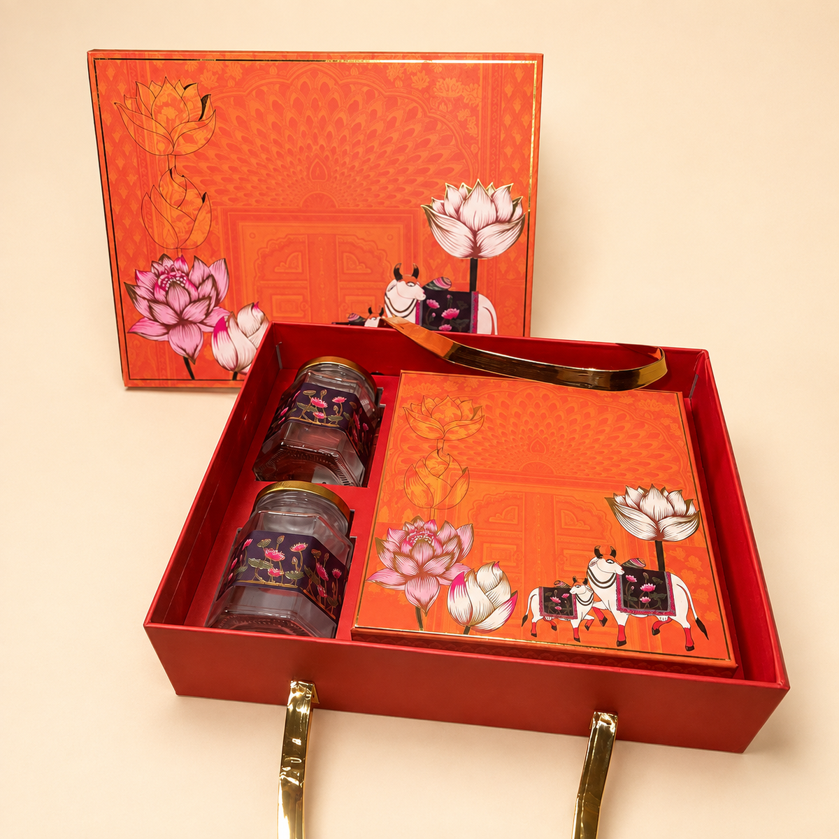 Coral Gift Box with Gold Handle