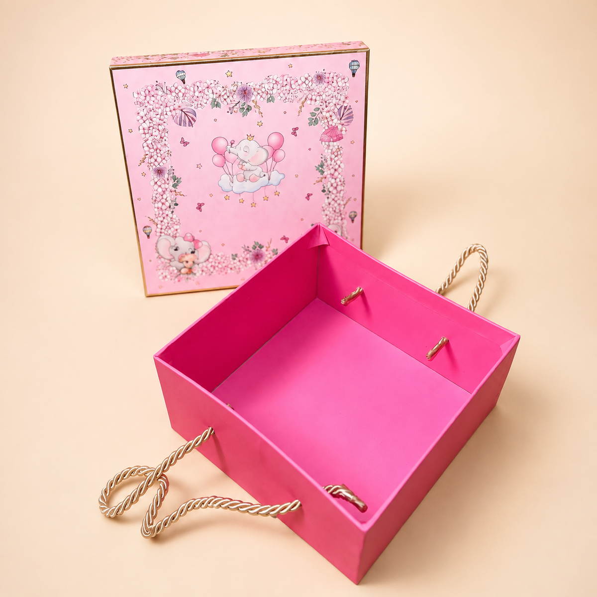 Pastel Pink Elephant Gift Box