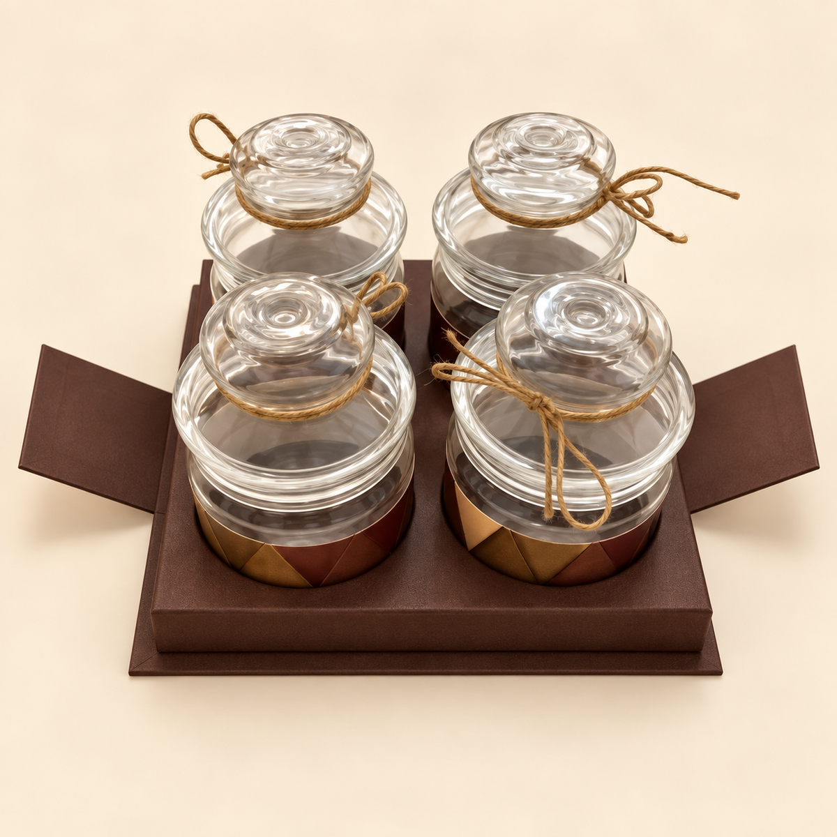 Clear Chocolate-Banded Gift Carrier