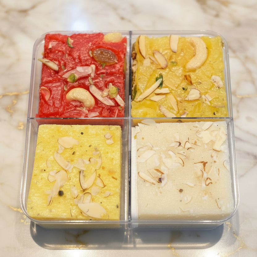 Assorted Ice Halva - (Bombay White, Bombay Yellow, Pineapple, Maharaja) -250g