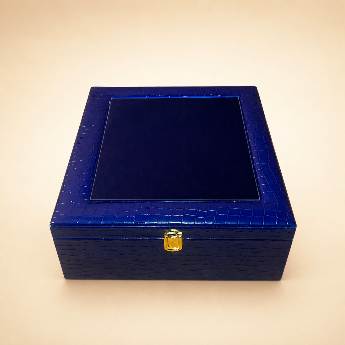 Navy Crocodile-Embossed Gift Box