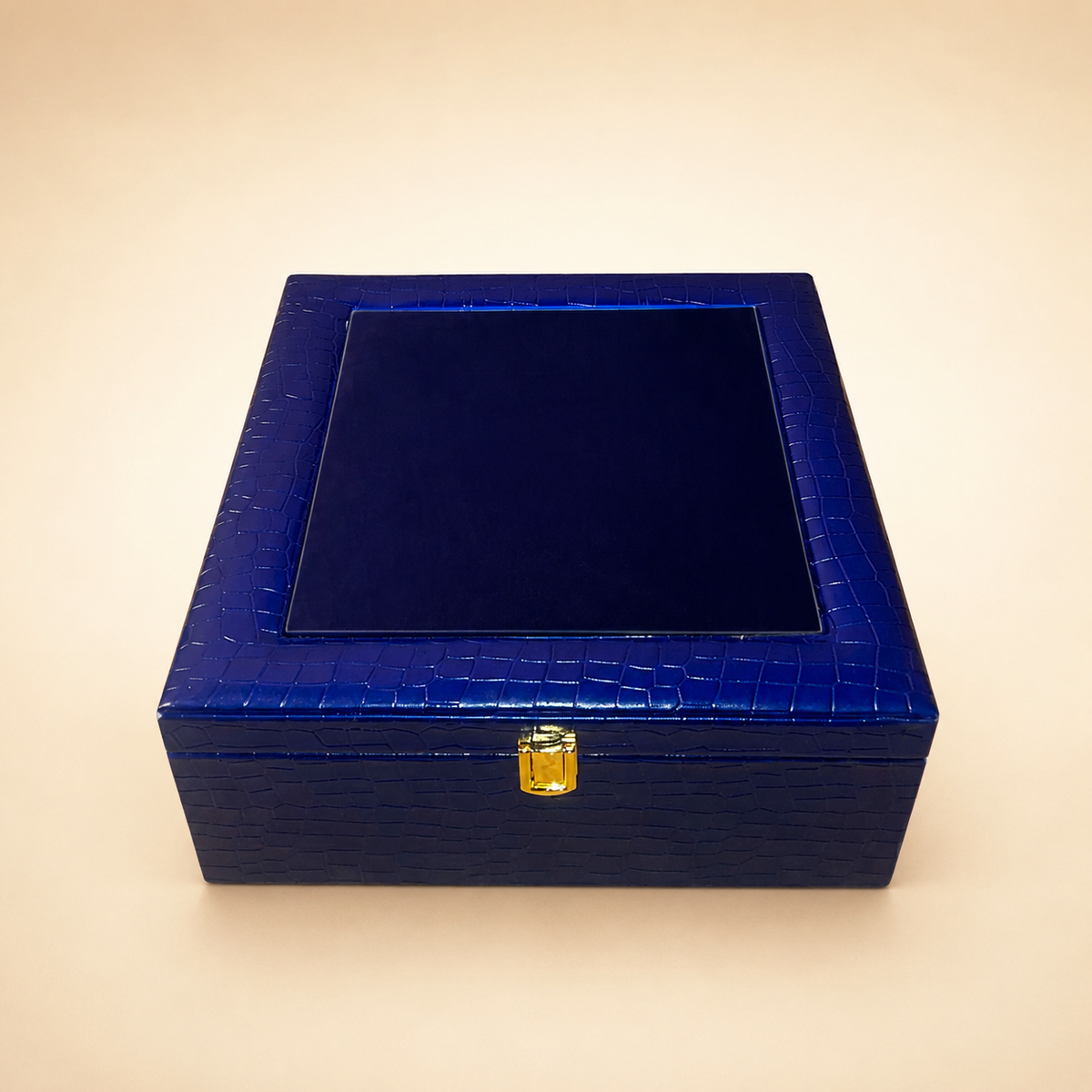 Navy Crocodile-Embossed Gift Box