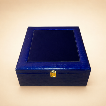 Navy Crocodile-Embossed Gift Box